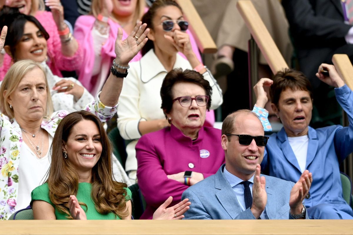 Pangeran William dan Kate Middleton menonton final Wimbledon 2021.