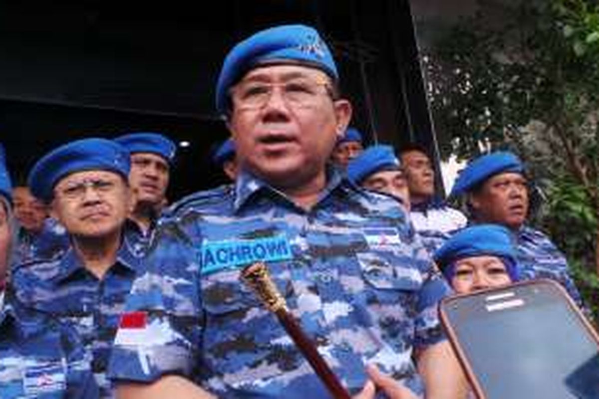 Ketua DPD Demokrat DKI Jakarta Nachrowi Ramli, saat ditemui usai apel HUT ke-15 Partai Demokrat, di kantor DPD Demokrat DKI Jakarta, Sabtu (10/9/2016).