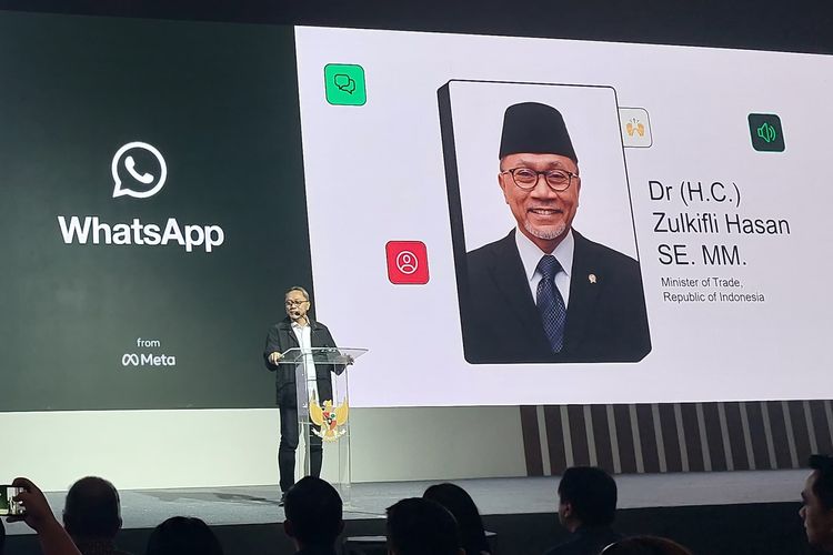 Mendag Zulkifli Hasan di acara WhatsApp Business Summit di Jakarta, Rabu (1/11/2023).
