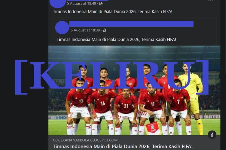Hoaks timnas Indonesia main di Piala Dunia 2026