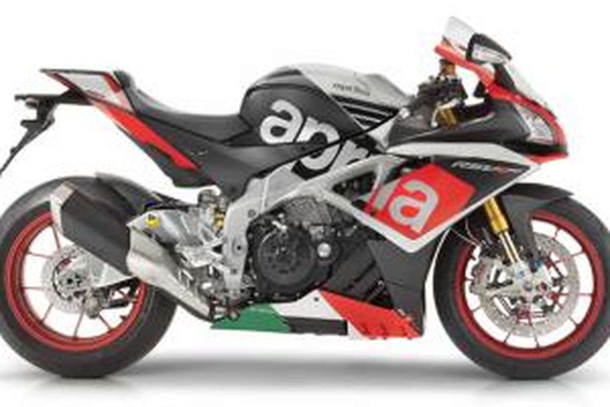 Aprilia RSV4 RF, salah satu model baru Aprilia pada 2015. Merek ini cepat atau lambat akan dipasarkan Piaggio Indonesia.