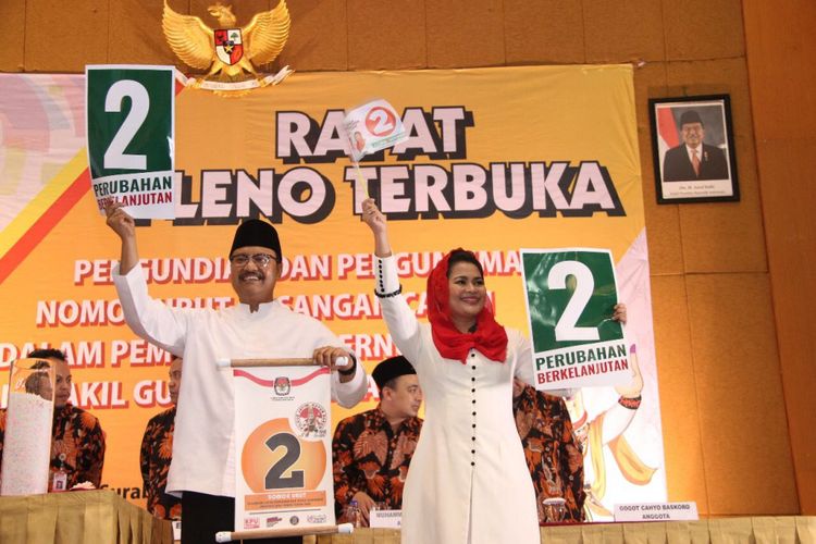 Gus Ipul dan Puti Soekarno mendapatkan nomor urut 2 di Pilkada Jatim