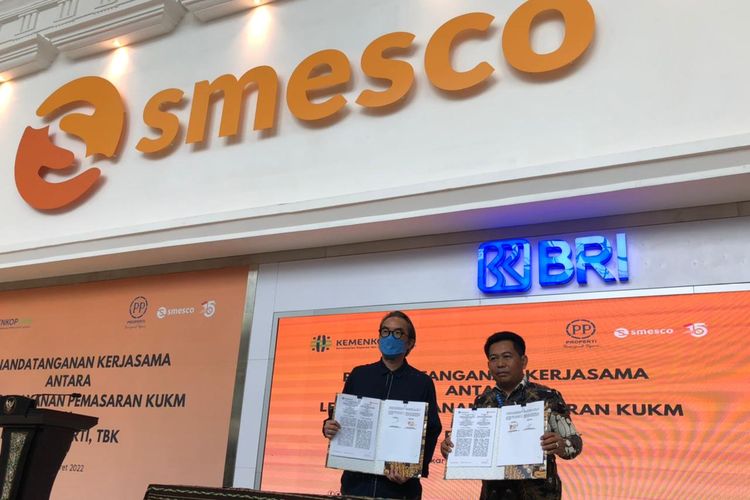 SMESCO INDONESIA dan PP Property bekerjasama untuk memperluas pasar bagi Usaha Mikro Kecil Menengah (UMKM) Indonesia selama setahun ke depan. Sejumlah poin kerjasama antara SMESCO INDONESIA dan PP Property disepakati dan ditandatangi pada Rabu (30/3/2022).
