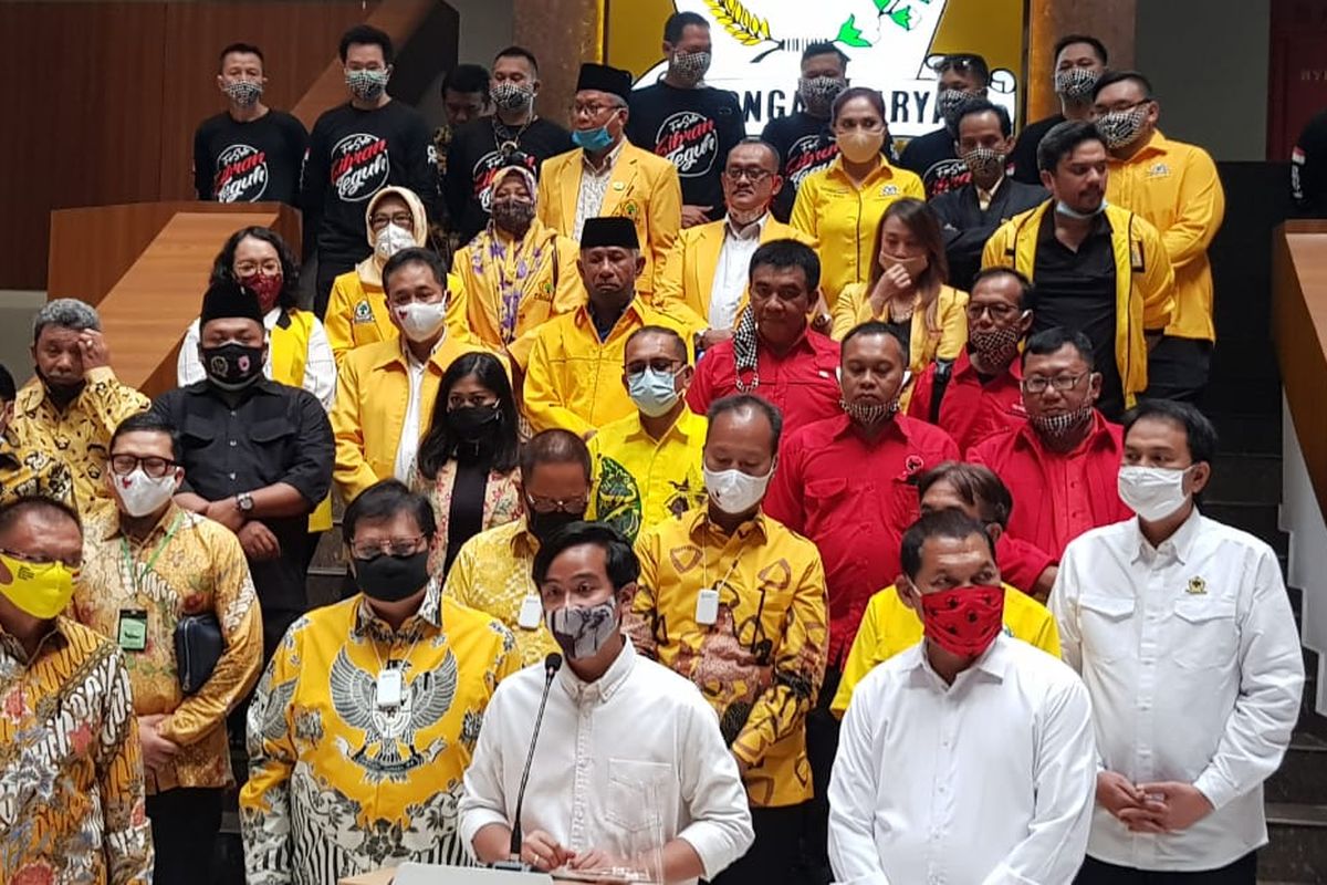 Bakal calon Wali Kota Solo, Gibran Rakabuming Raka, di kantor DPP Golkar, Jl Anggrek Neli Murni, Jakarta, Rabu (12/8/2020).