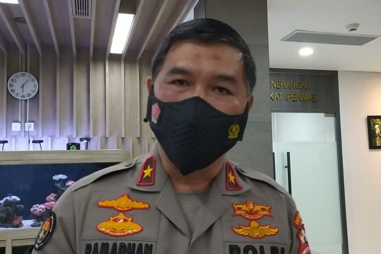 (Files) National Police spokesman Brigadier General Ahmad Ramadhan in the Police Headquarters in Jakarta on Monday, March 14, 2022. 