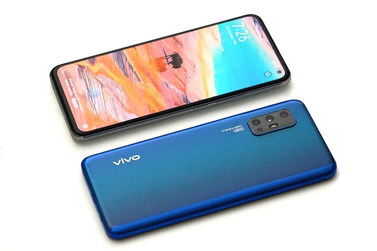 Ponsel Vivo V19 varian warna biru                               