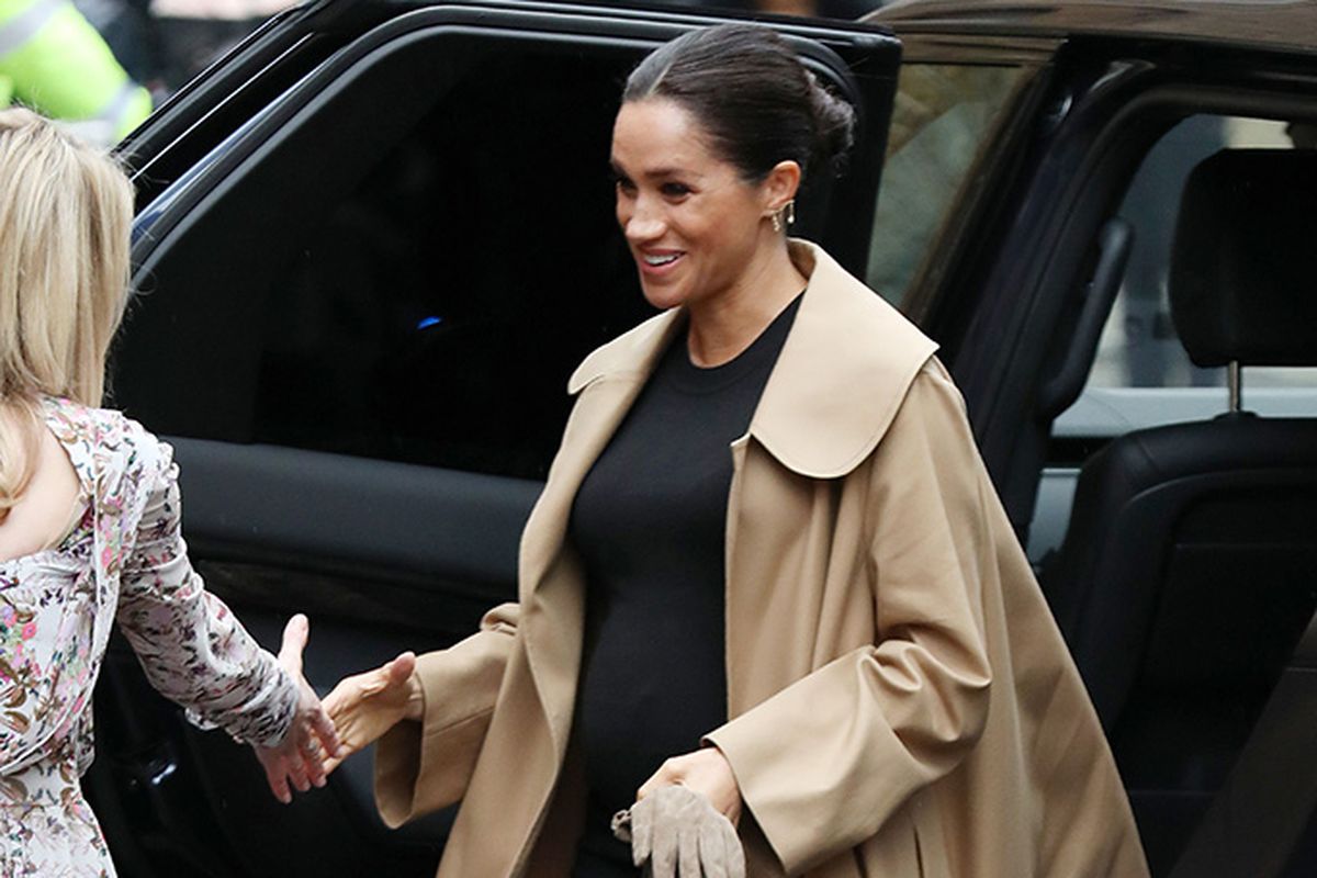 Meghan Markle wears a Hatch dress with Gianvito Rossi heels in London on Jan. 10. 