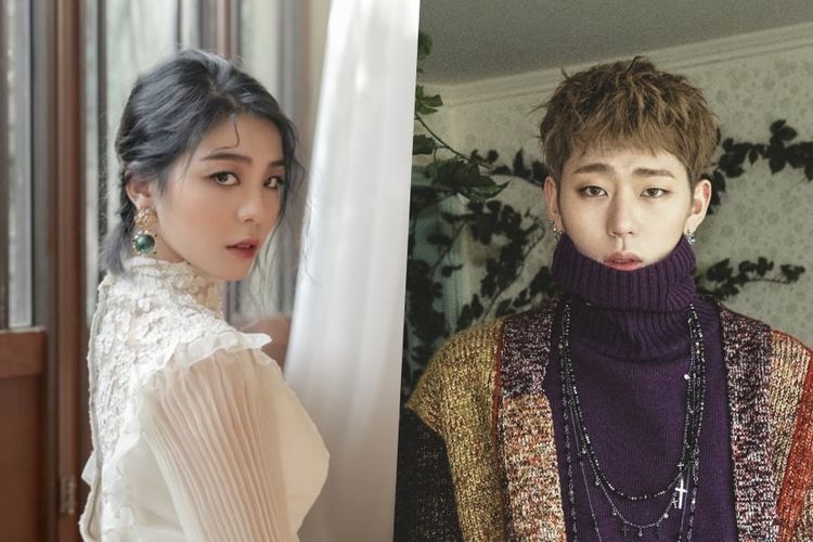 Penyanyi asal Korea Selatan Ailee (kiri) dan Zico dari Block B.