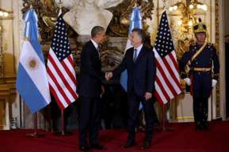 Presiden Argentina Mauricio Macri dan Presiden Amerika Serikat Barack Obama 
