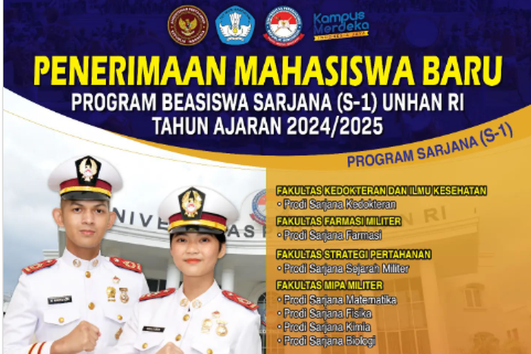 Pendaftaran mahasiswa S1 Unhan RI 2024/2024