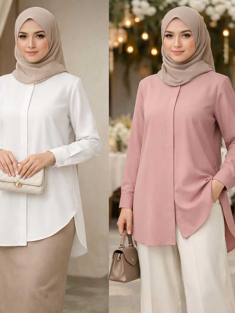 Baju lebaran tunik clean cut