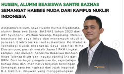 Kisah Husein, Penerima Beasiswa Baznas yang Kuliah di Politeknik Teknologi Nuklir Indonesia