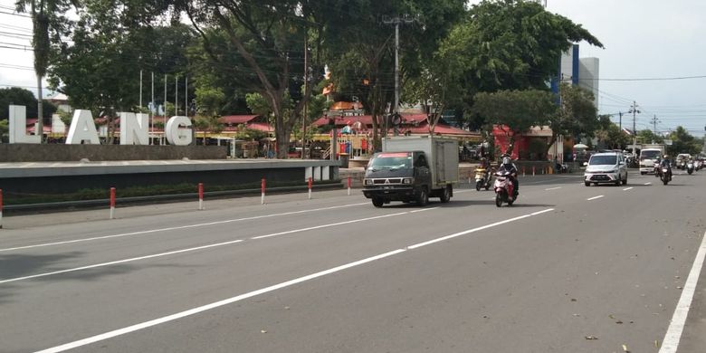 Ruas Jalan Ahmad Yani di Alun-alun Kota Magelang, Jawa Tengah, Senin (15/1/2024).