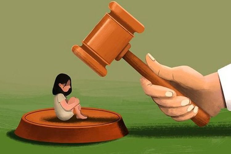 Ilustrasi keadilan bagi korban perkosaan anak perempuan.
