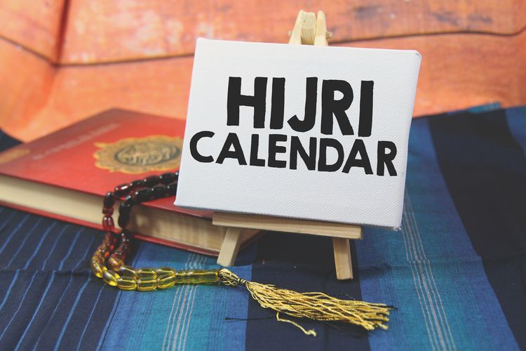 Ilustrasi kalender Islam, kalender Hijriah, kalender Hijriyah.