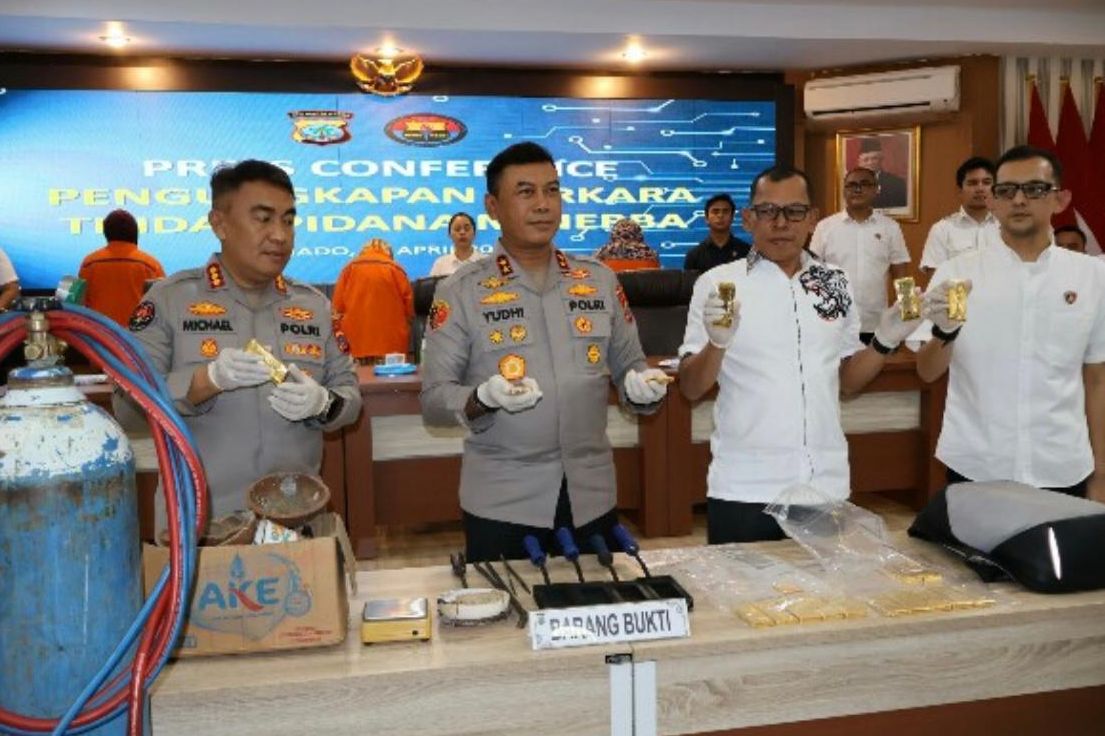 Pengiriman Emas Batangan 10 Kg Diduga Hasil PETI Digagalkan di Bandara Sam Ratulangi Manado