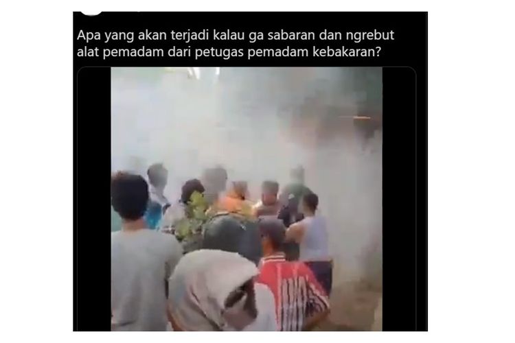 Tangkapan layar video ledakan saat terjadi kebakaran di Medan