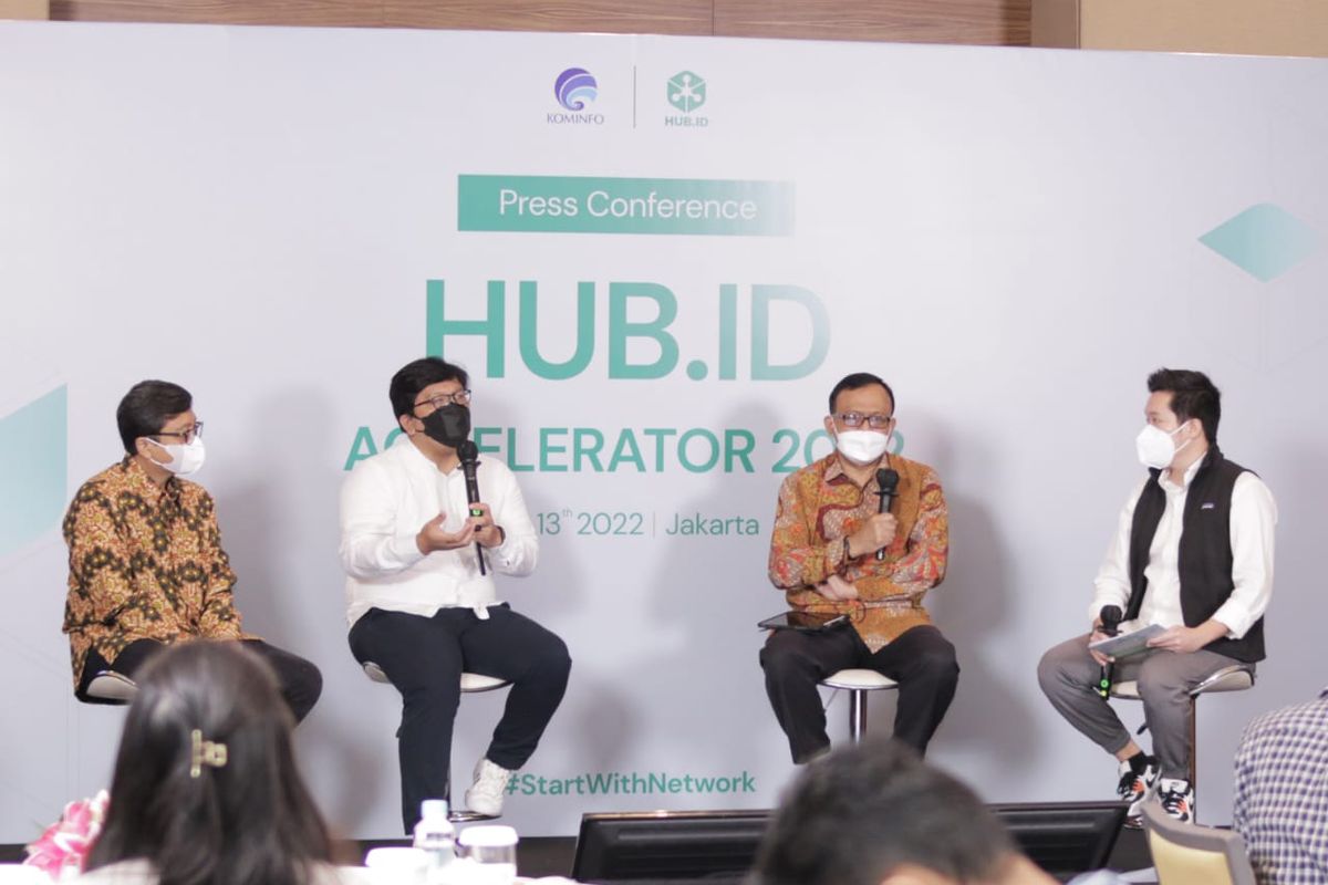 Konferesi pers pembukaan registrasi Hub.id Accelerator 2022 diselenggarakan pada Senin (13/6/2022) oleh Kemenkominfo.