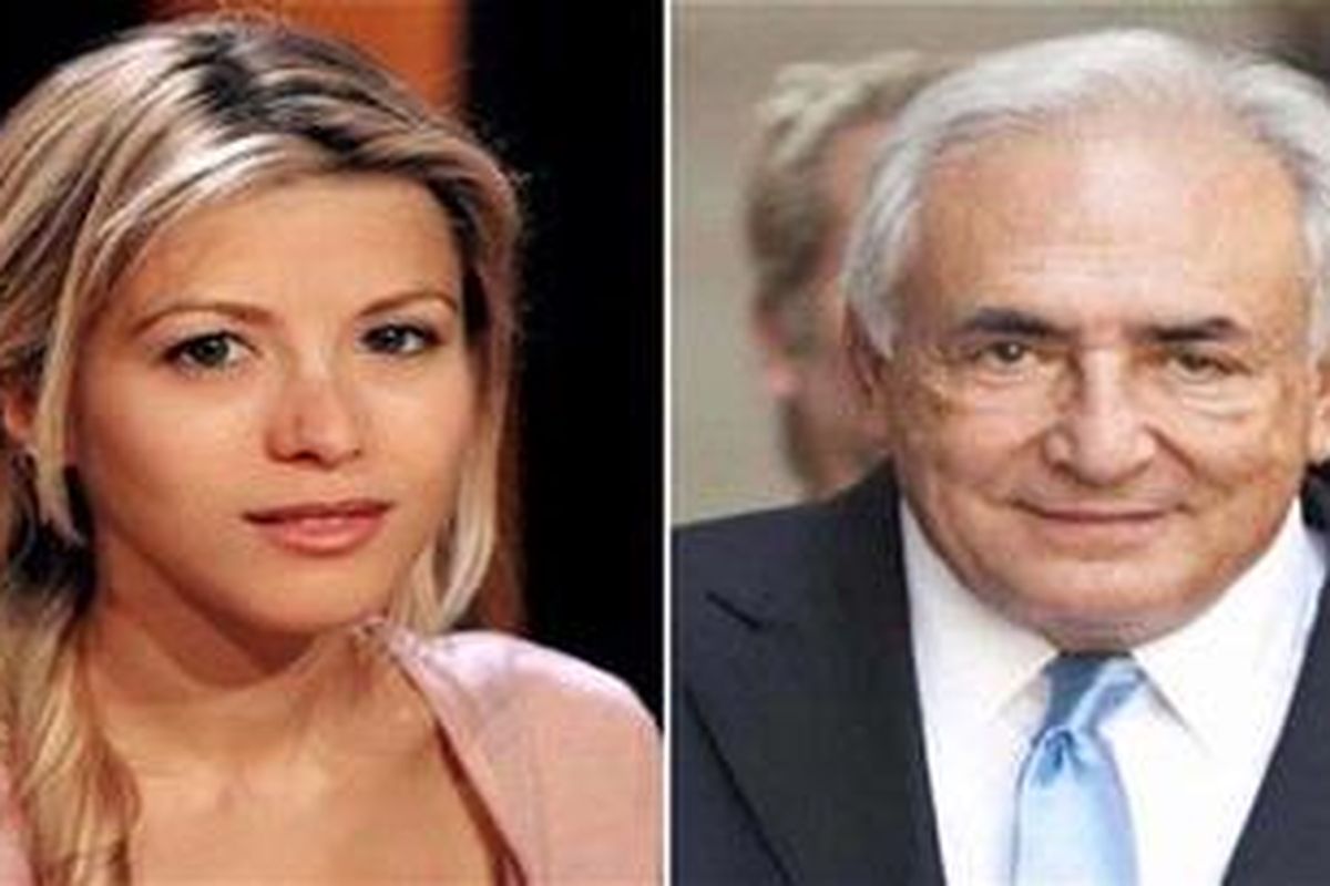 Tristane Banon, wartawan dan novelis Perancis (kiri), dan Dominique Strauss-Kahn, mantan direktur pelaksan Dana Moneter Internasional (IMF)