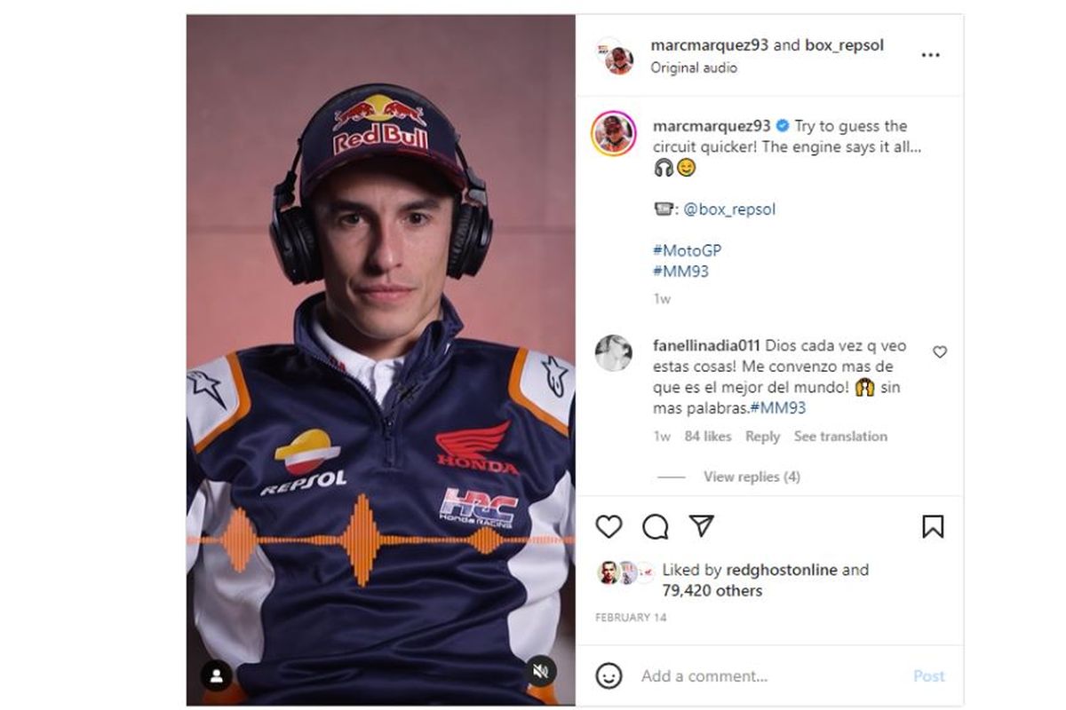 Marc Marquez sanggup menebak nama sirkuit hanya dari mendengar suara laju motor MotoGP