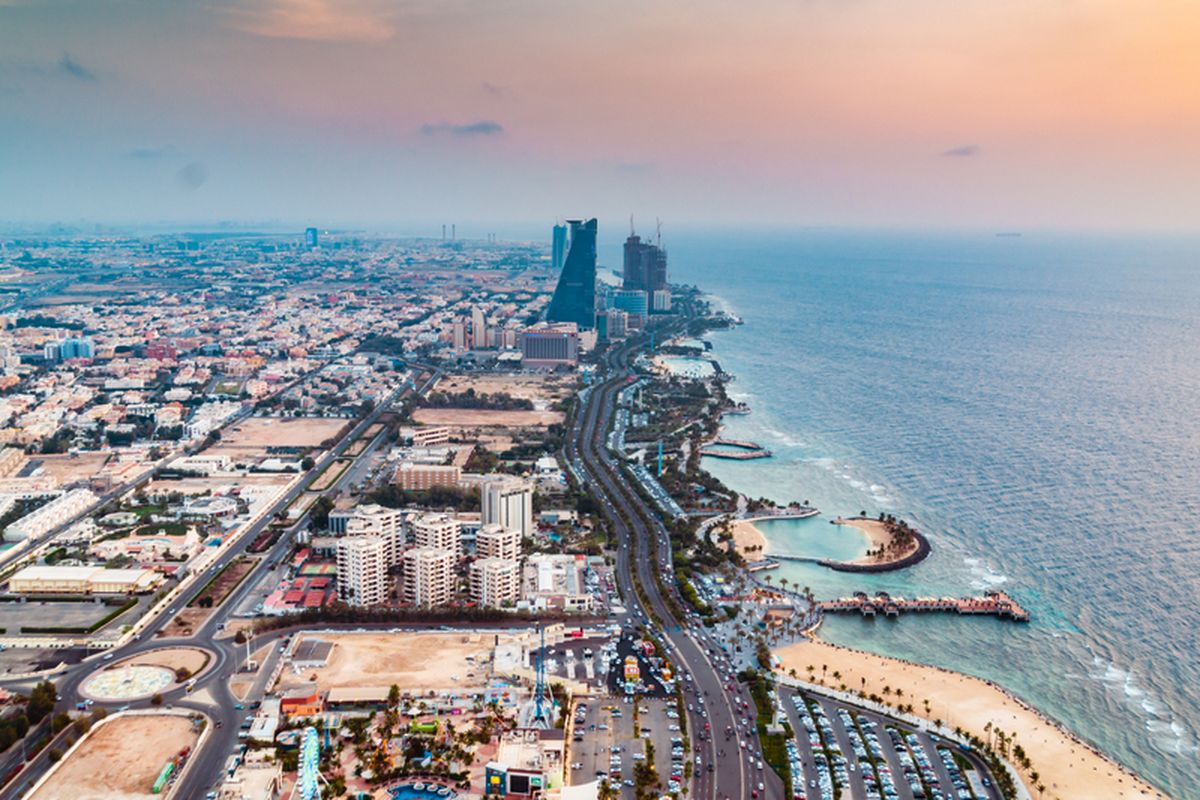 Ilustrasi pemandangan kota Jeddah, Arab Saudi. 