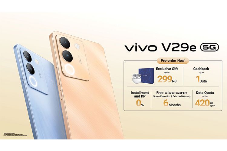Selama masa pre-order, vivo Indonesia memberikan promo menarik untuk pemesanan vivo V29e.