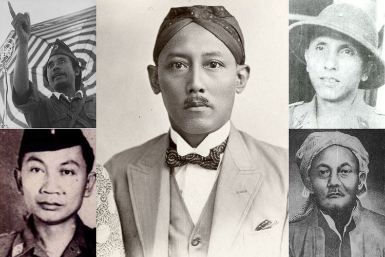 Bung Tomo, Moestopo, Gubernur Suryo, HR Mohammad, dan KH Hasyim Asy'ari merupakan tokoh Pertempuran 10 November di Surabaya yang telah ditetapkan sebagai Pahlawan Nasional.
