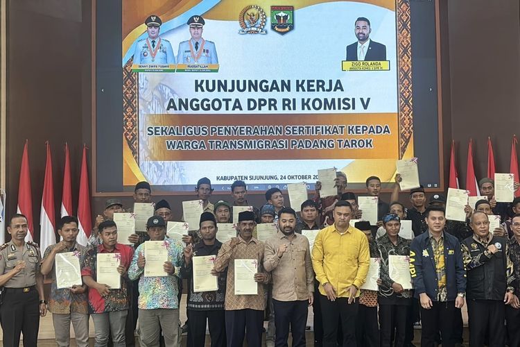Kementrans Perkuat Program Trans Tuntas, 194 Bidang Tanah Transmigran di SP 1 Padang Tarok Kini Bersertifikat