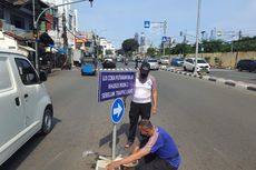 Cegah Pengendara Motor Lawan Arah, Polisi Buat Putaran Balik di Dekat Akses Keluar Flyover Slipi