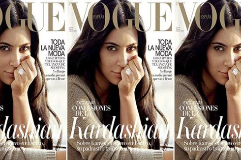 Percaya Diri, Kim Kardashian Tampil Polos untuk Sampul Majalah “Vogue”