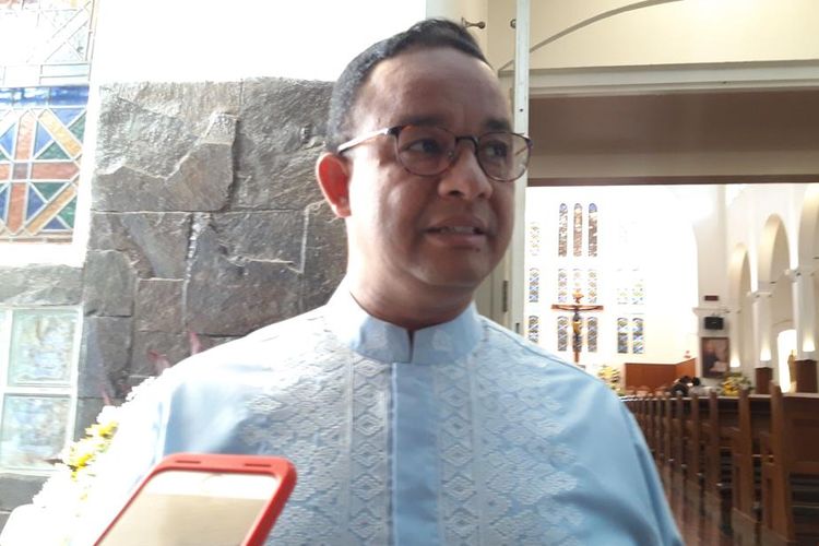 Gubernur DKI Jakarta Anies Baswedan di Kapel Kolese Kanisius, Jumat (26/7/2019)