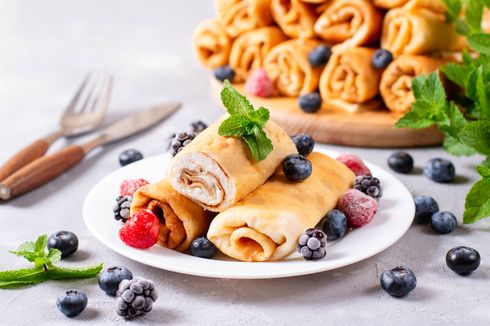 Resep Pancake Gulung Pakai Susu Non-fat, Sarapan Jajanan Sehat