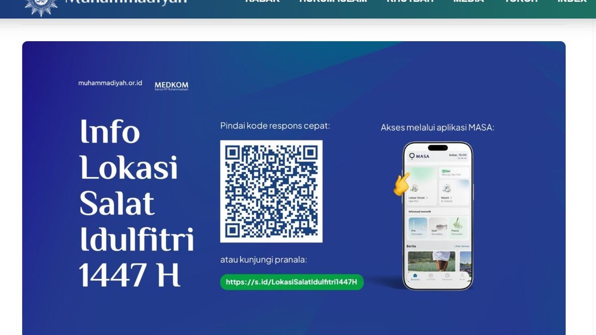 Lokasi Sholat Idulfitri 1447 H Muhammadiyah Bisa Dicek via QR Code dan ...