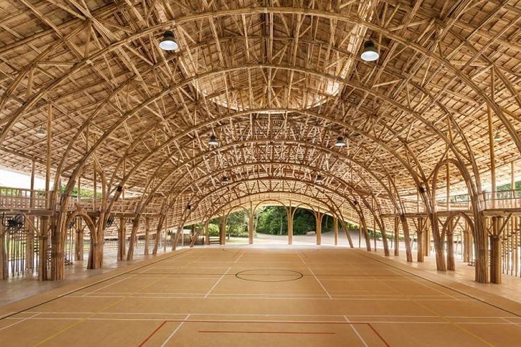 Balai Latihan Bambu untuk Sekolah Internasional Panyaden di Thailand.