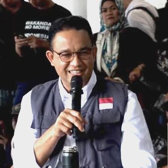 Capres nomor urut 1, Anies Baswedan saat berbicara di acara Desak Anies yang digelar di Sumatera Barat dan disiarkan secara daring pada Rabu (3/1/2024).
