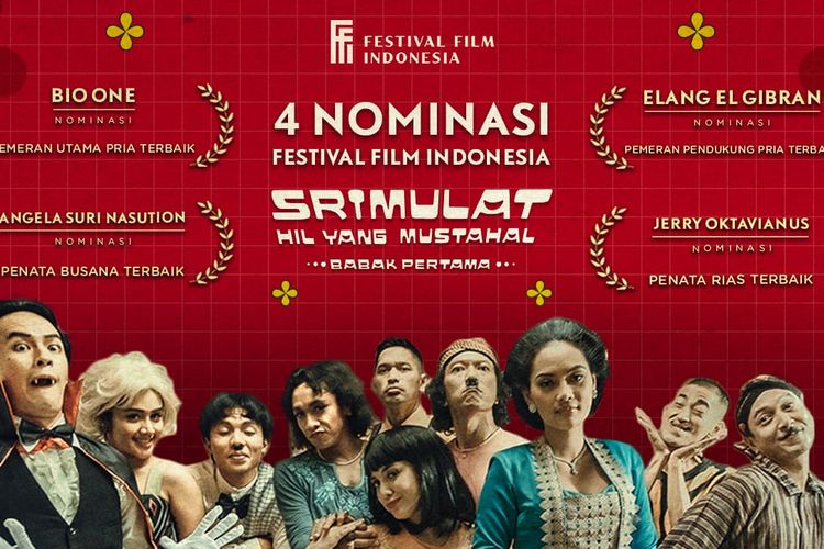 Poster Film Srimulat: Hil Yang Mustahal Babak Pertama yang dibintangi deretan aktor. 