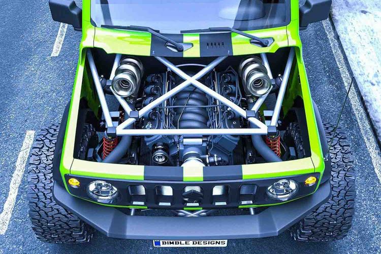Modifikasi digital Suzuki Jimny 5-pintu bergaya overland