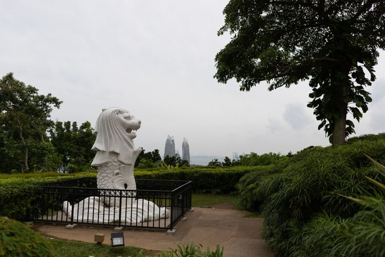 Patung Merlion di Gunung Faber, Singapura