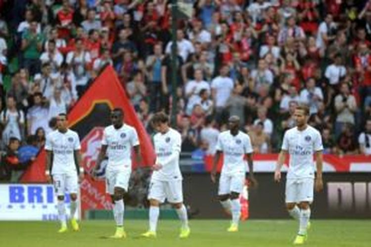 Paris Saint-Germain hanya bermain imbang 1-1 menghadapi Rennes dalam lanjutan Ligue 1 di Stade de la Route de Lorient, Rennes, Sabtu (13/9/2014).
