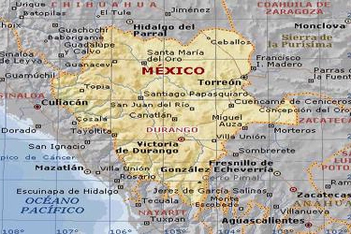 Lokasi kerusuhan di penjara Durango, Meksiko