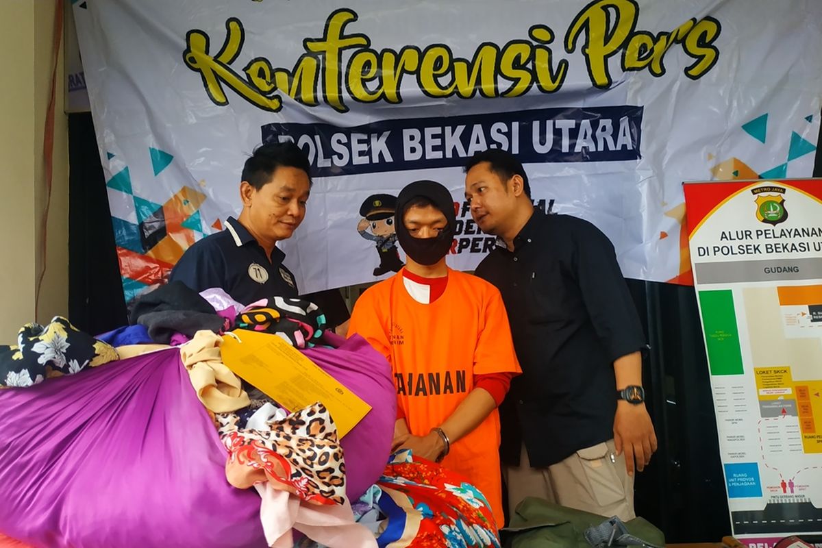 HM (17) remaja pengamen ditangkap polisi karena mencuri sejumlah barang di beberapa ruko di Bekasi Utara, Jumat (1/11/2019).