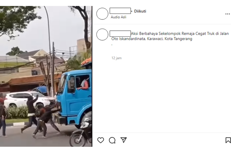 Viral, Video Aksi Gerombolan Remaja Cegat Truk Di Kota Tangerang, Ini ...