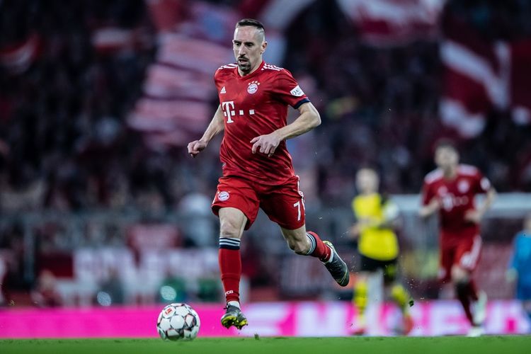 Franck Ribery tampil pada laga Der Klassiker, Bayern Muenchen vs Borussia Dortmund, di Stadion Allianz Arena, 6 April 2019. 