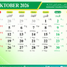 Kalender Hijriah Oktober 2026: Tanggal Islam, Weton Jawa, dan Hari Libur Nasional
