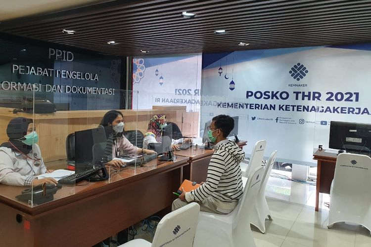 Ilustrasi Pos Komando (Posko) Tunjangan Hari Raya (THR) 2021 yang digagas oleh Kementerian Ketenagakerjaan (Kemnaker).