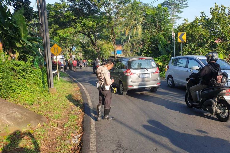 Kondisi lokasi kecelakaan di Jalan Mr. Wuryanto tepatnya Tikungan Pengkol Gunungpati, Kota Semarang pada Kamis (29/2/2024) pagi.