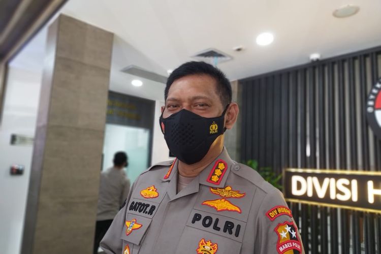 Kepala Bagian Penerangan Umum (Kabag Penum) Divisi Humas Polri Kombes Gatot Repli Handoko di Mabes Polri, Jakarta, Senin (23/5/2022).
