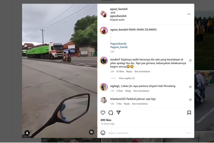 Video viral di media sosial memperlihatkan pengendara sepeda motor lawan arah di jalan raya yang sibuk. Menariknya pengendara motor tersebut ialah ibu-ibu alias emak-emak yang berboncengan.