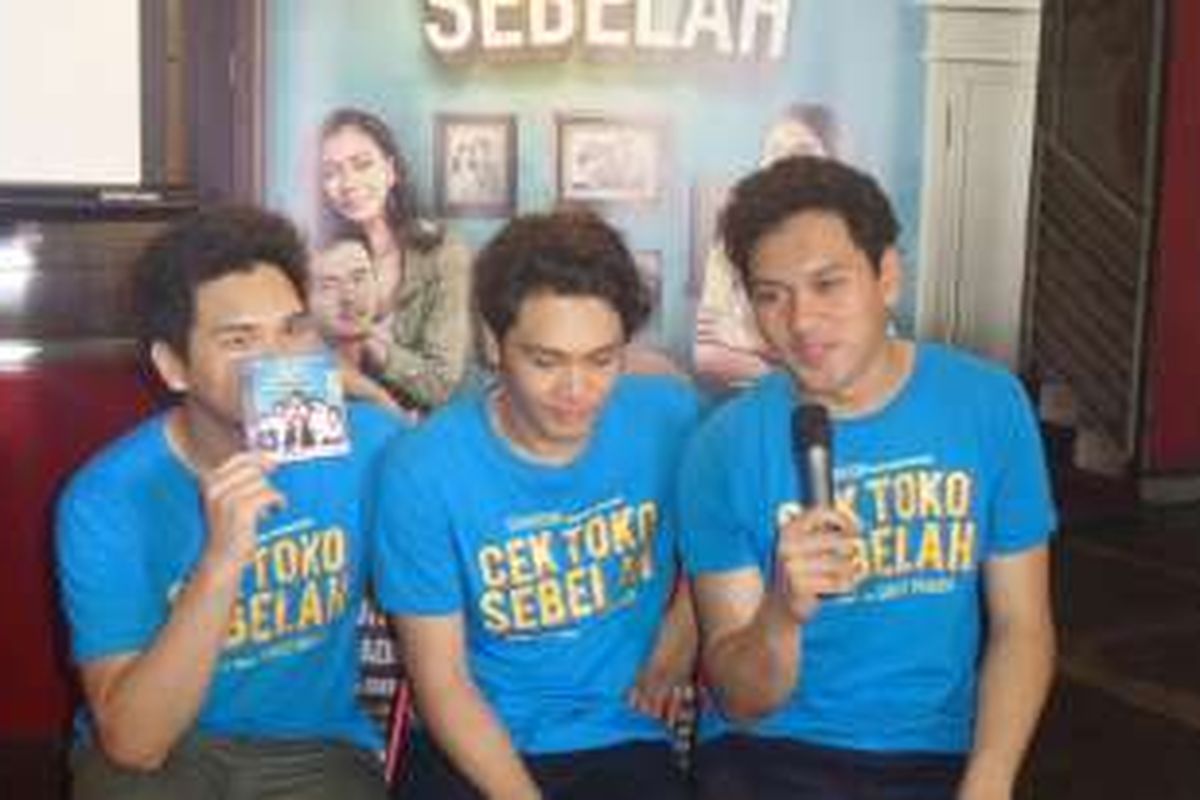 The Overtunes saat menghadiri perilisan mini album bertajuk Cek Toko Sebelah di Coffe Shop, di kawasan Tebet, Jakarta Selatan, Kamis (8/12/2016).