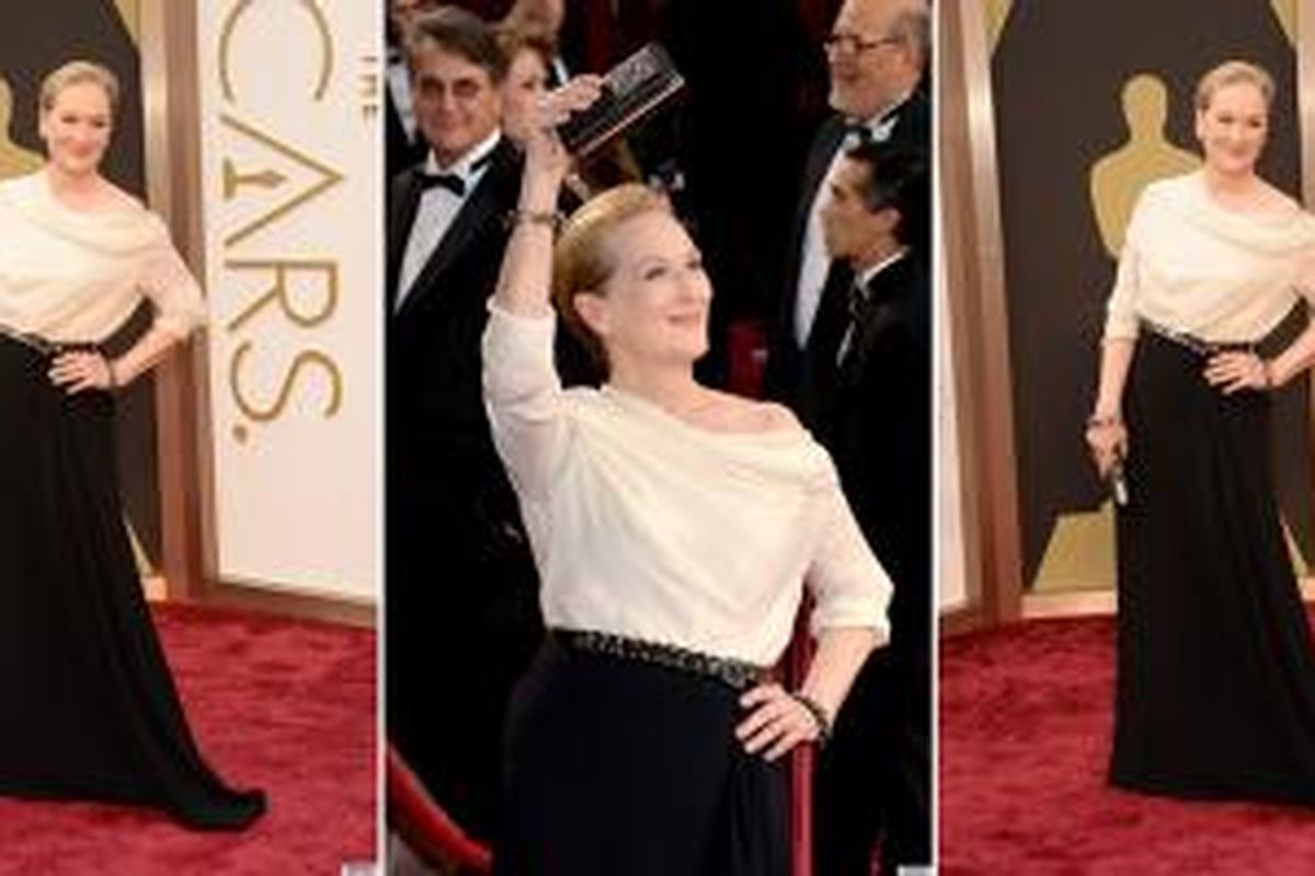 Meryl Streep tampil memikat dengan gaun karya rumah mode Lanvin